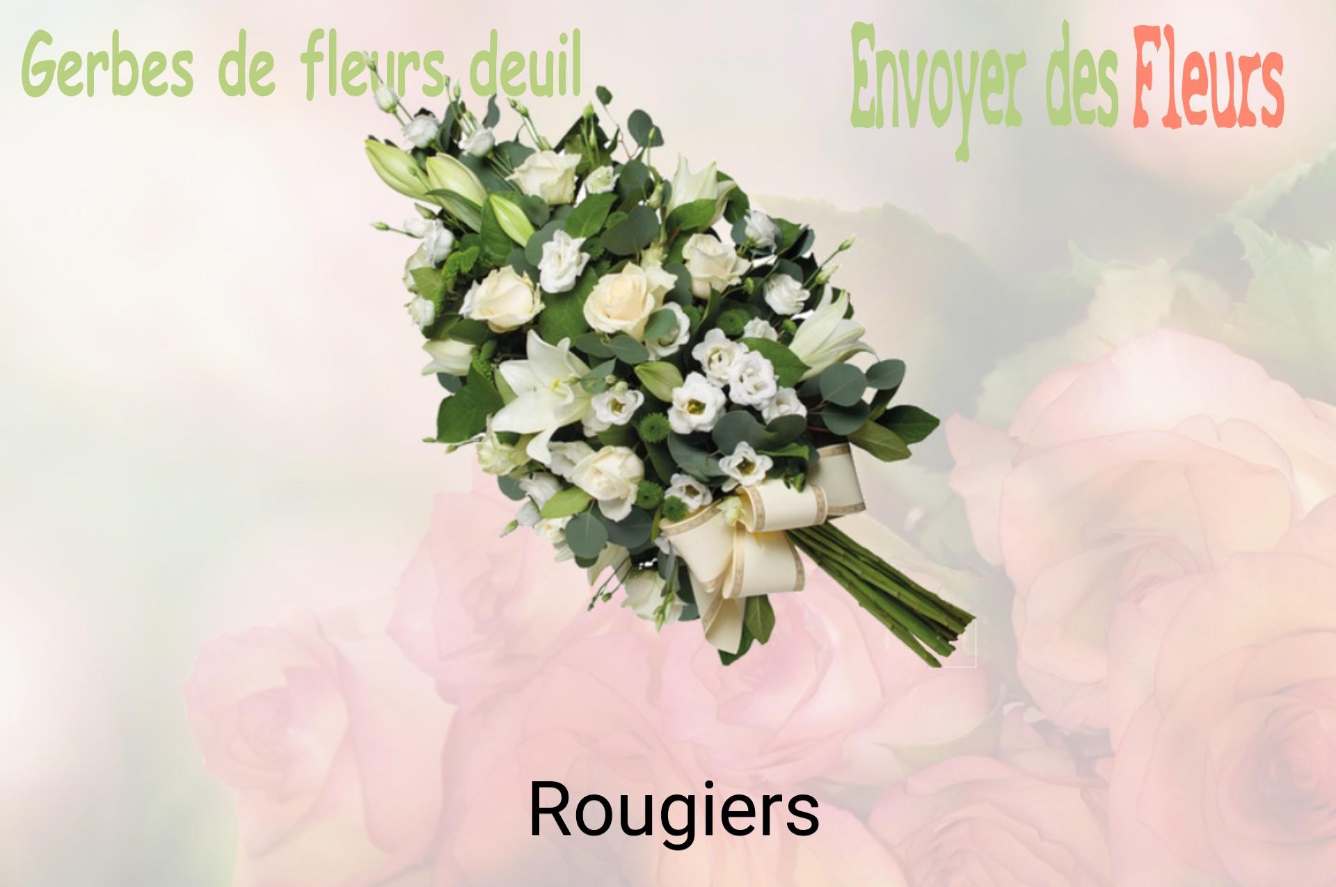 Gerbe de fleurs de deuil livrée à Rougiers